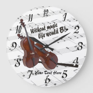 Cello - ohne das Musik-Leben wurde flache Wanduhr
