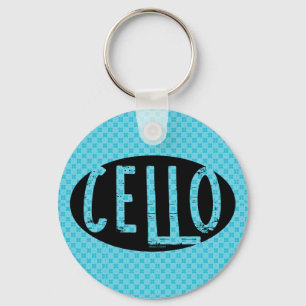 Cello Oval Rough Text Schlüsselanhänger