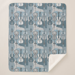 Cello Pattern Sherpa Blanket Sherpadecke