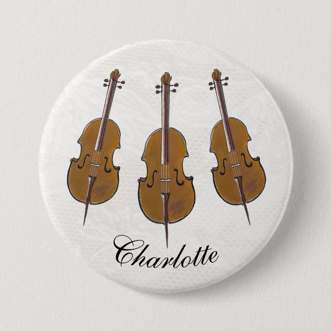 Cello personalisiert Abzeichen Button (Vorderseite)
