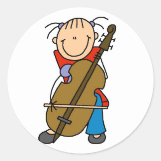 Cello Player Sticker