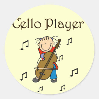 Cello Player Tshirts und Geschenke Runder Aufkleber