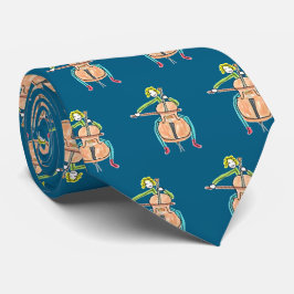 Cello Playing Stickman Krawatte