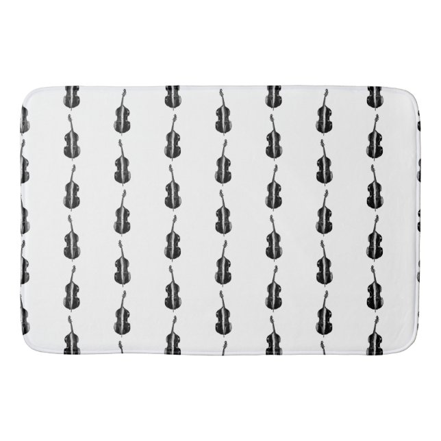Cello Print Pattern Musik Thread CUSTOM BG FARBE Badematte (Vorderseite)