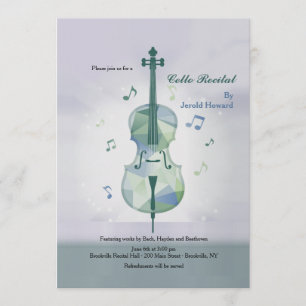 Cello-Recital Graue Einladung