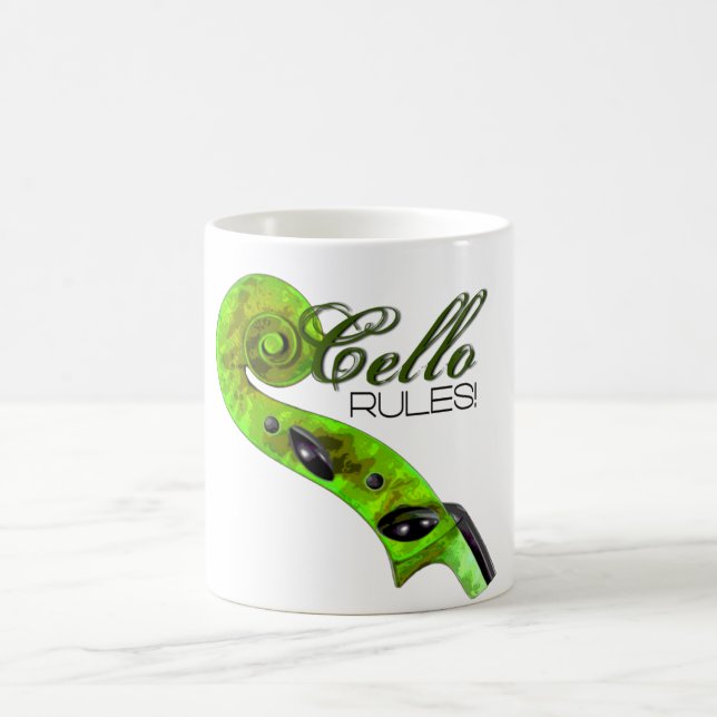 Cello-Regeln - Grün Kaffeetasse (Mittel)