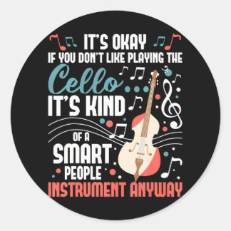Cello Smart People Instrument Cellist Orchestra Runder Aufkleber