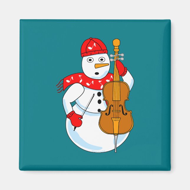 Cello Snowman Magnet (Vorne)