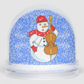 Cello Snowman Snow Globe Schneekugeln