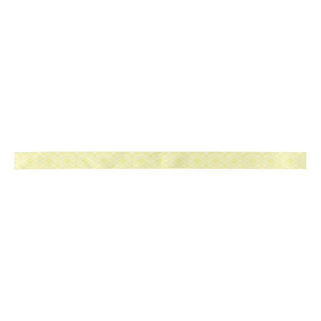 Cello Soft Butter Yellow Trellis Design Satinband (Vorderseite)