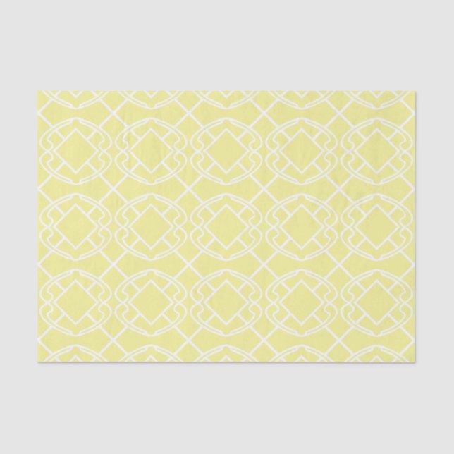 Cello Soft Butter Yellow Trellis Design Seidenpapier (Vorderseite)