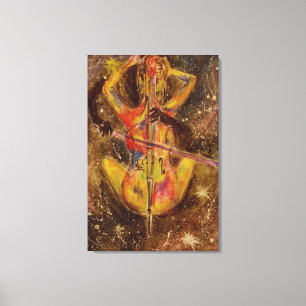 Cello Space Sonata Canvas Print - Abstrakte Malere Leinwanddruck