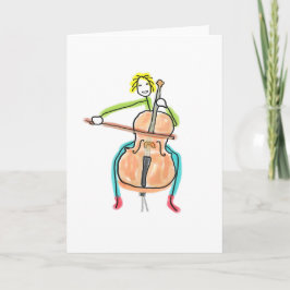 Cello spielender Stockmann Karte