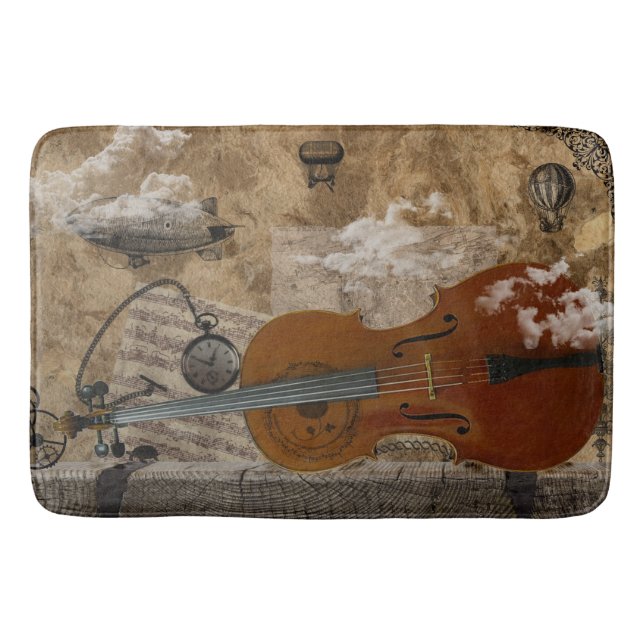 Cello Steampunk Reihe Badematte (Vorderseite)