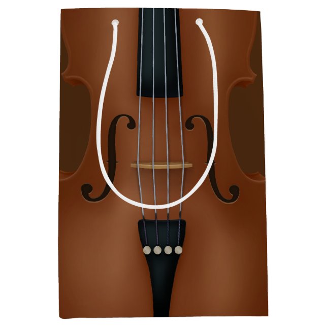 Cello Strings Bridge F-Holes Detail Musik Mittlere Geschenktüte (Vorderseite)