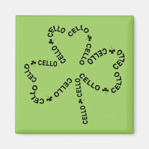 Cello Text-Kleeblatt Magnet