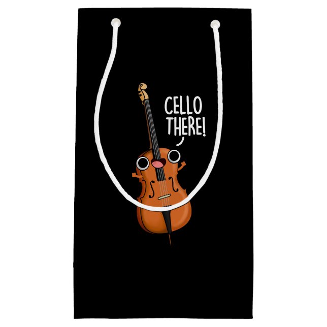 Cello There Funny Music Pub Dark BG Kleine Geschenktüte (Vorderseite)
