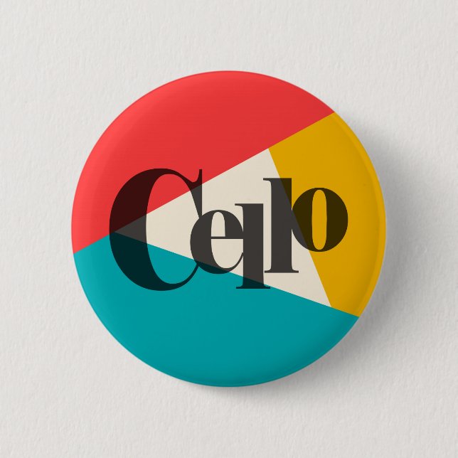 Cello Tri Colour - Türkis Coral Gold Button (Vorderseite)