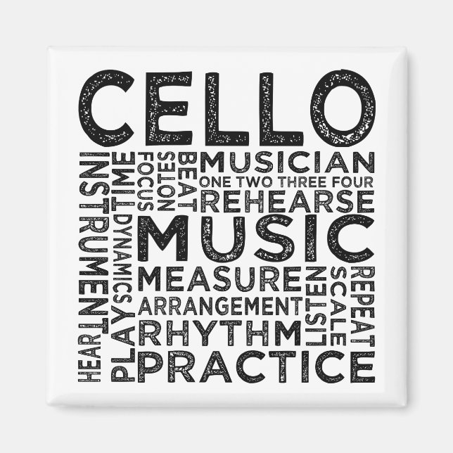 Cello Typografie Magnet (Vorne)