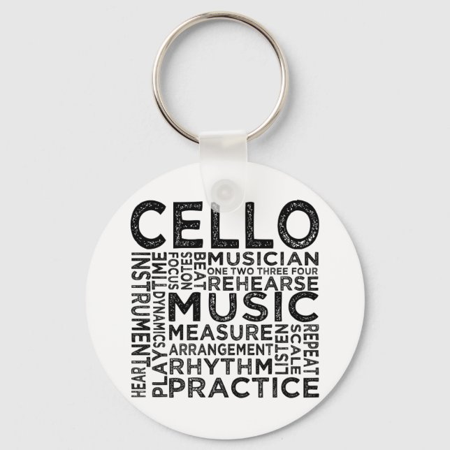 Cello Typografie Schlüsselanhänger (Vorderseite)