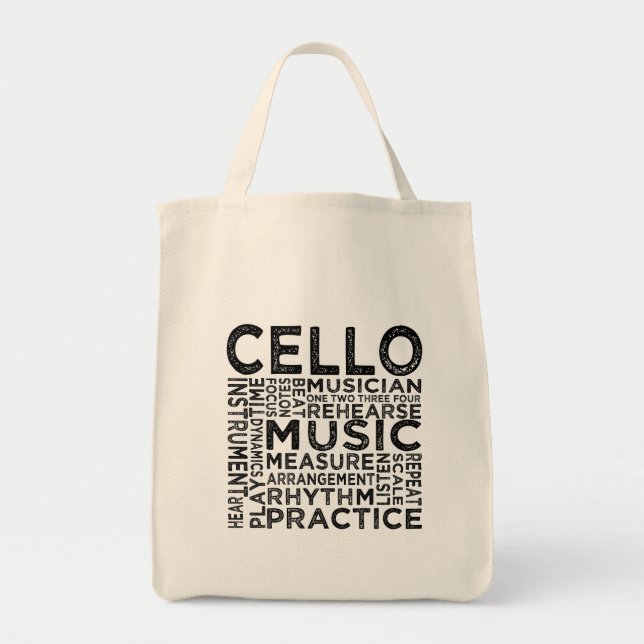 Cello Typografie Tragetasche (Vorne)