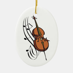 Cello und Musik Keramik Ornament