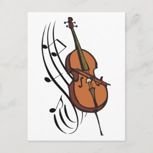 Cello und Musik Postkarte