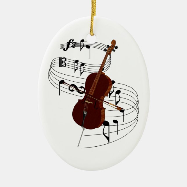 Cello-Verzierung Keramik Ornament (Vorne)