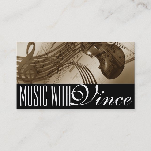 Cello Violin Instructor Music Studio Business Card Visitenkarte (Vorderseite)