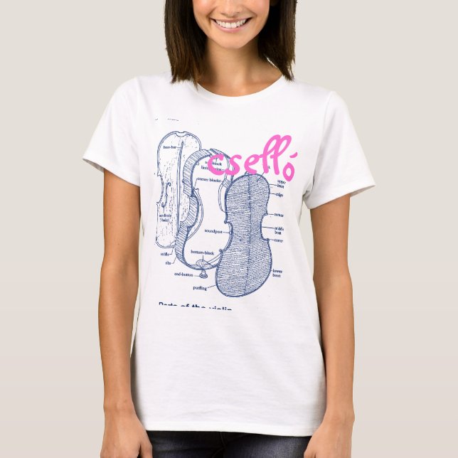 Cello-Violinent-shirt T-Stück T-Shirt (Vorderseite)