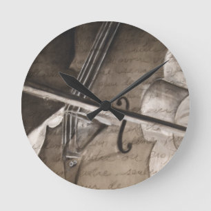 Cello Wall Clock Runde Wanduhr