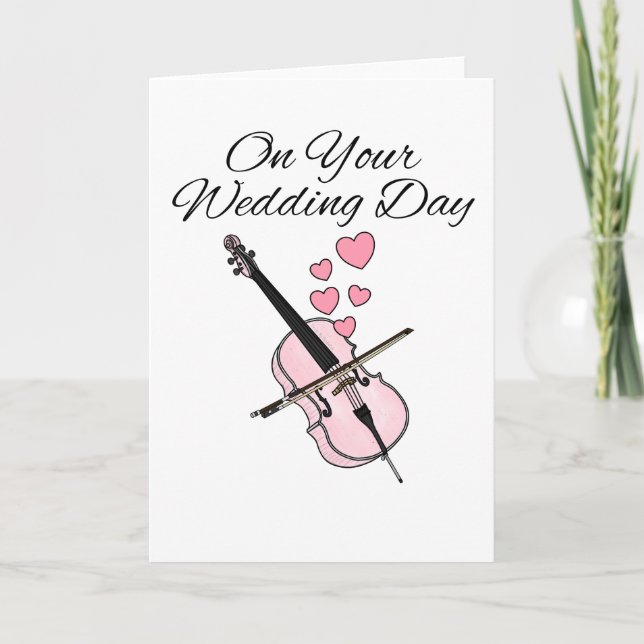 Cello Wedding Card Cellist String Musician Dankeskarte (Vorderseite)