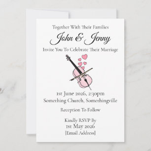 Cello Wedding Invitation Cellist String Musicians Einladung