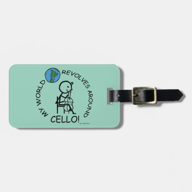 Cello - Weltumdrehungen Gepäckanhänger (Vorderseite horizontal)