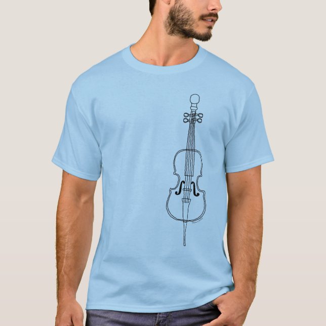Cello Zeichnend T-Shirt (Vorderseite)