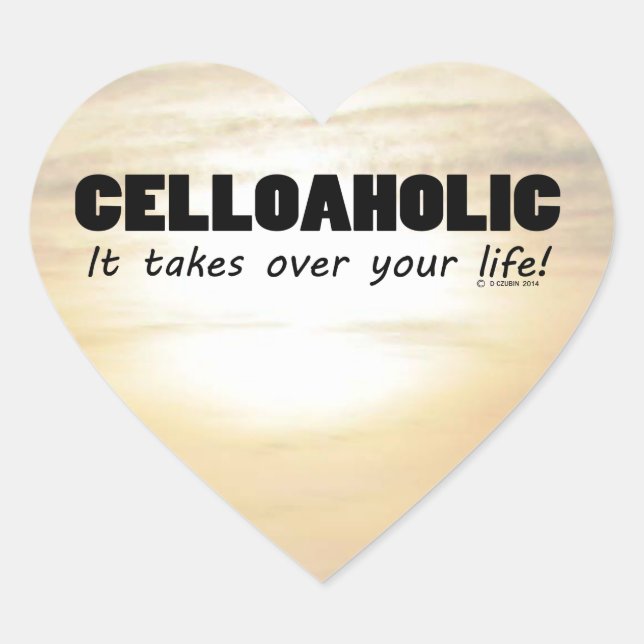 Celloaholic Life Heart Sticker (Vorderseite)