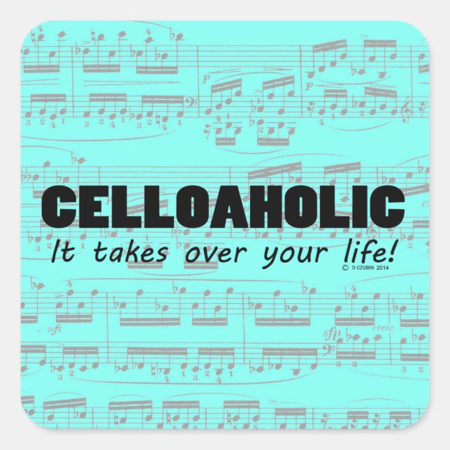 Celloaholic Life Square Sticker (Vorderseite)