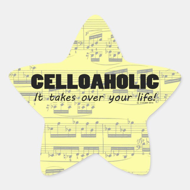 Celloaholic Life Star Sticker (Vorderseite)
