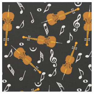 Cellos Musiknotens Pattern Stoff