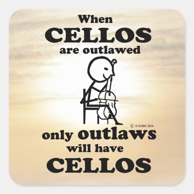 Cellos Outladed Square Sticker (Vorderseite)
