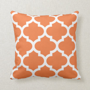Celosia orange Quatrefoil Kissen