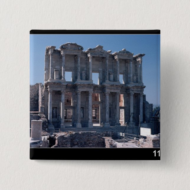 Celsus Bibliothek, errichtet in ANZEIGE 135 Button (Vorderseite)