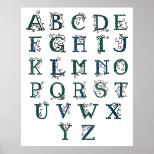 Celtic Alphabet print Poster