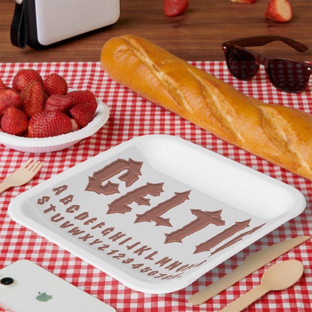 Celtic Alphabet Schriftart Pappteller (Von Creator hochgeladen)