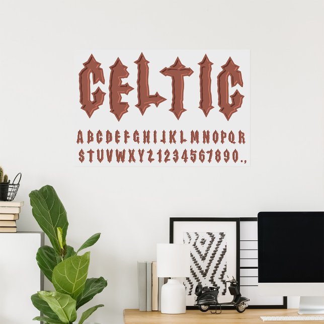 Celtic Alphabet Schriftart Poster (Von Creator hochgeladen)