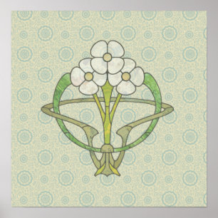 Celtic Art Deko Blumendesign 2 Plakatdruck