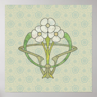 Celtic Art Deko Blumendesign 2 Plakatdruck
