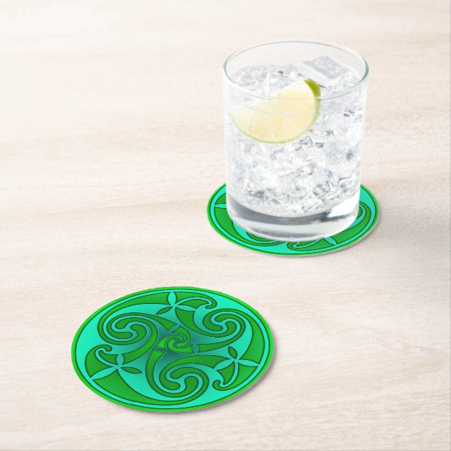 Celtic Art & Design Paper Coasters Runder Pappuntersetzer (Vor Ort)