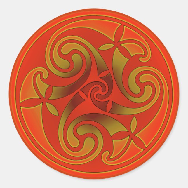 Celtic Art Spiral Design Runder Aufkleber (Vorderseite)