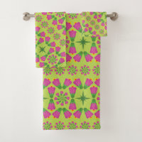 Celtic Bell Blume Mandalas Grünes Bad Handtuch Set